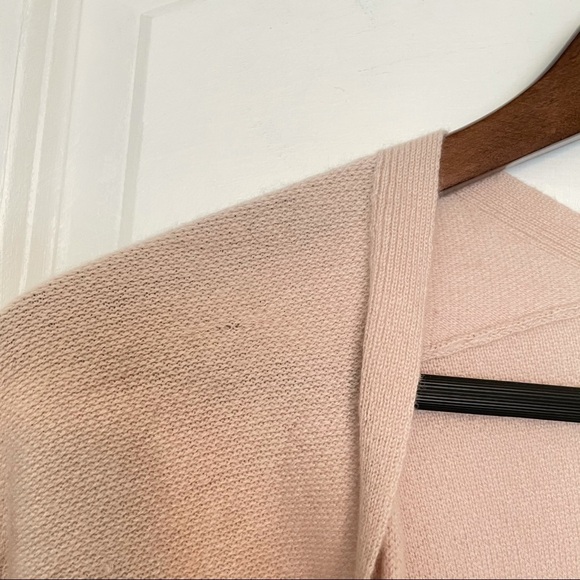 Vince Cashmere Wool blend Striped Hem Knit Poncho Cardigan cream stripe shawl - Picture 8 of 8